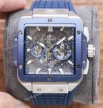 Japan Replica Hublot new Square Bang Unico Watches Ss Blue Bezel